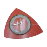 Triangular clock in red formica