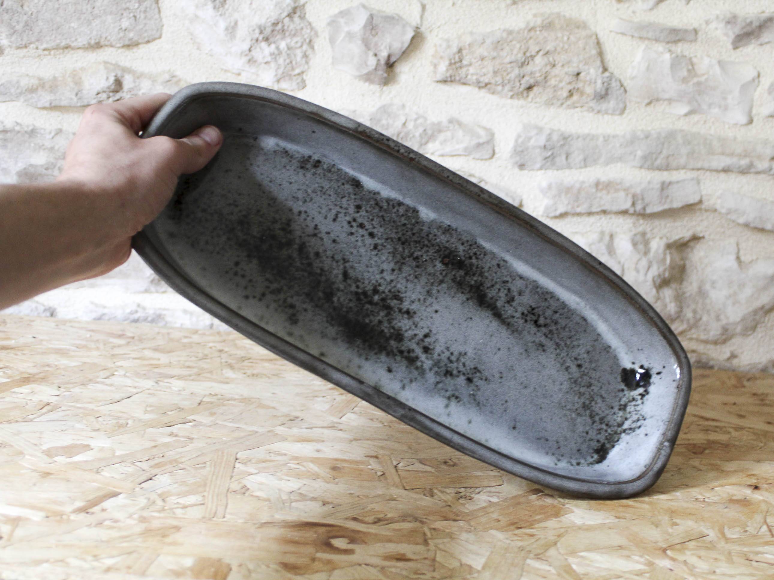 Glazed ceramic serving dish