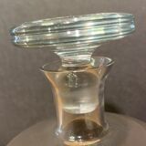 Two carafes in cut glass with vegetal decoration, vintage design