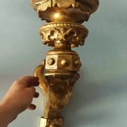Pair of Gilded Wooden Wall Sconces, Mid-19th Century