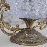 Brass and crystal centerpiece vase, 1950s