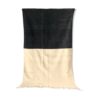 Kilim berbère maricain écru et noir 297x175cm