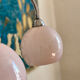 Suspension art deco en opaline rose