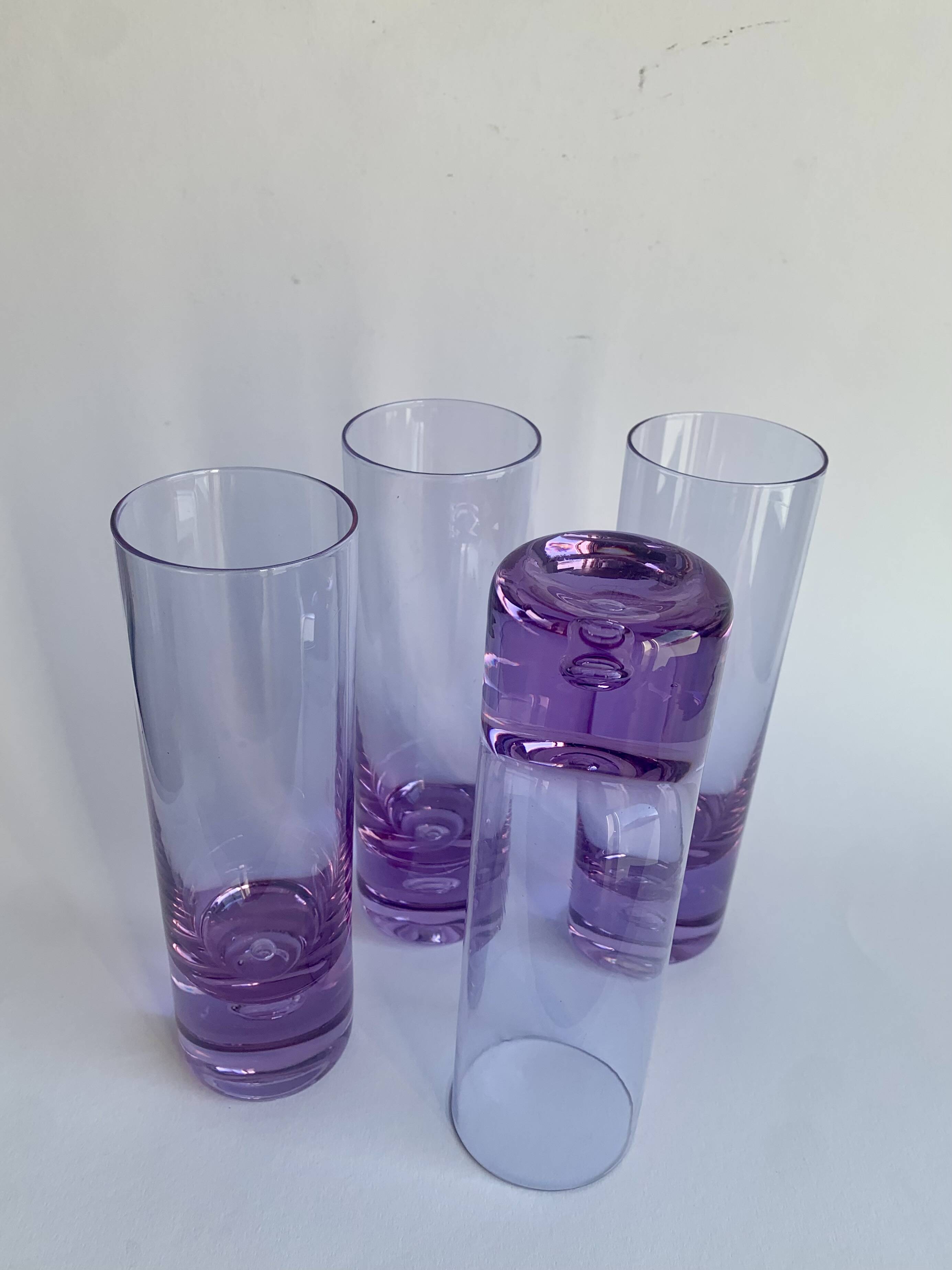 Ensemble de 4 verres Alexandrit conçus par Sergio Asti pour Arnolfo di Cambio.