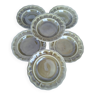 Assiette luneville louix xv moss green