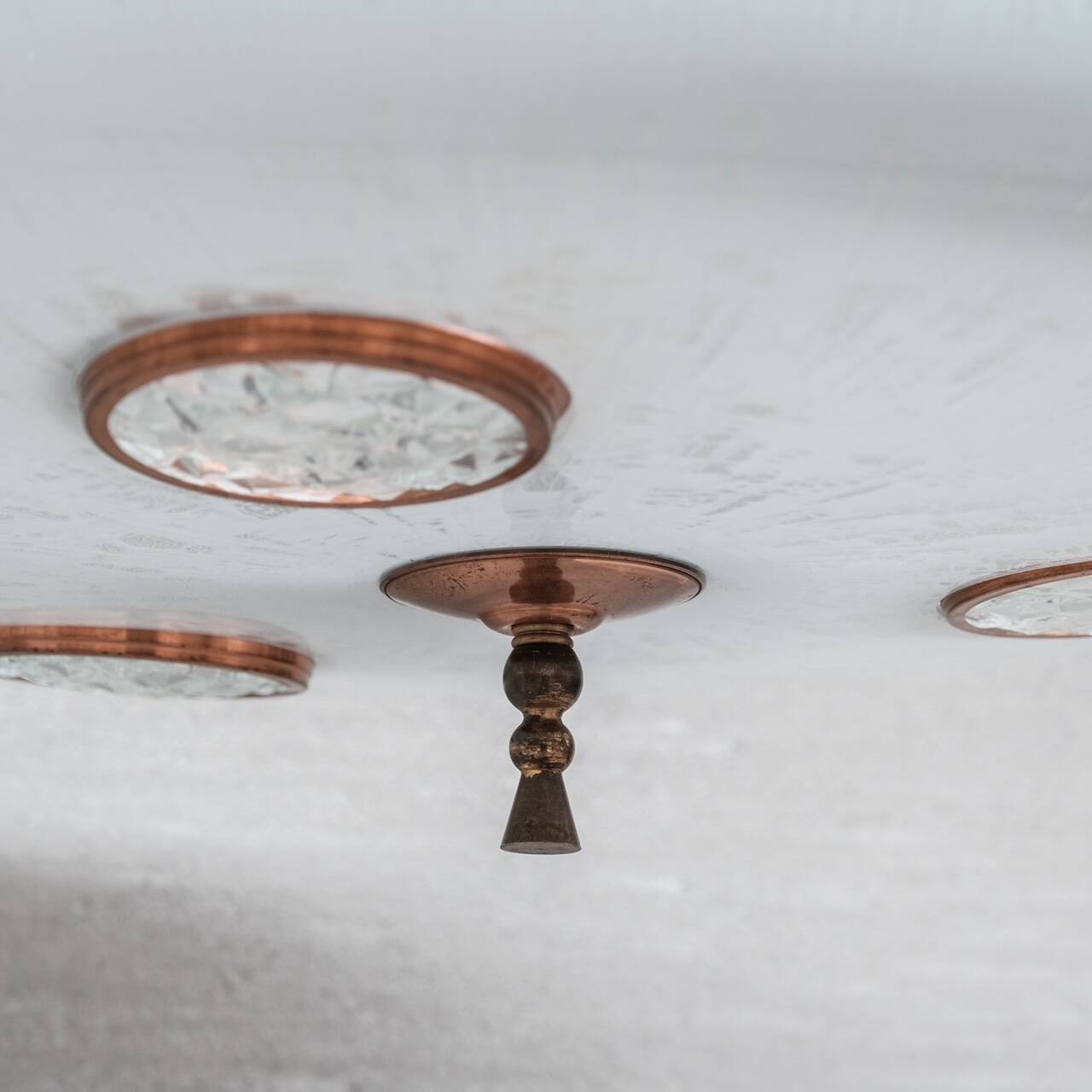 Unusual Saucer Style Mid-Century Pendant Light (2 available)