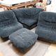 Canapé d'angle modulable chauffeuses et pouf vintage Steiner - Années 80