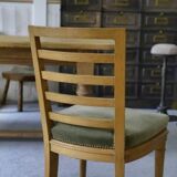 Pair of modern chairs with green velvet seats, 1940s