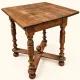Louis XIII side table, solid oak, turned legs, 17th century.