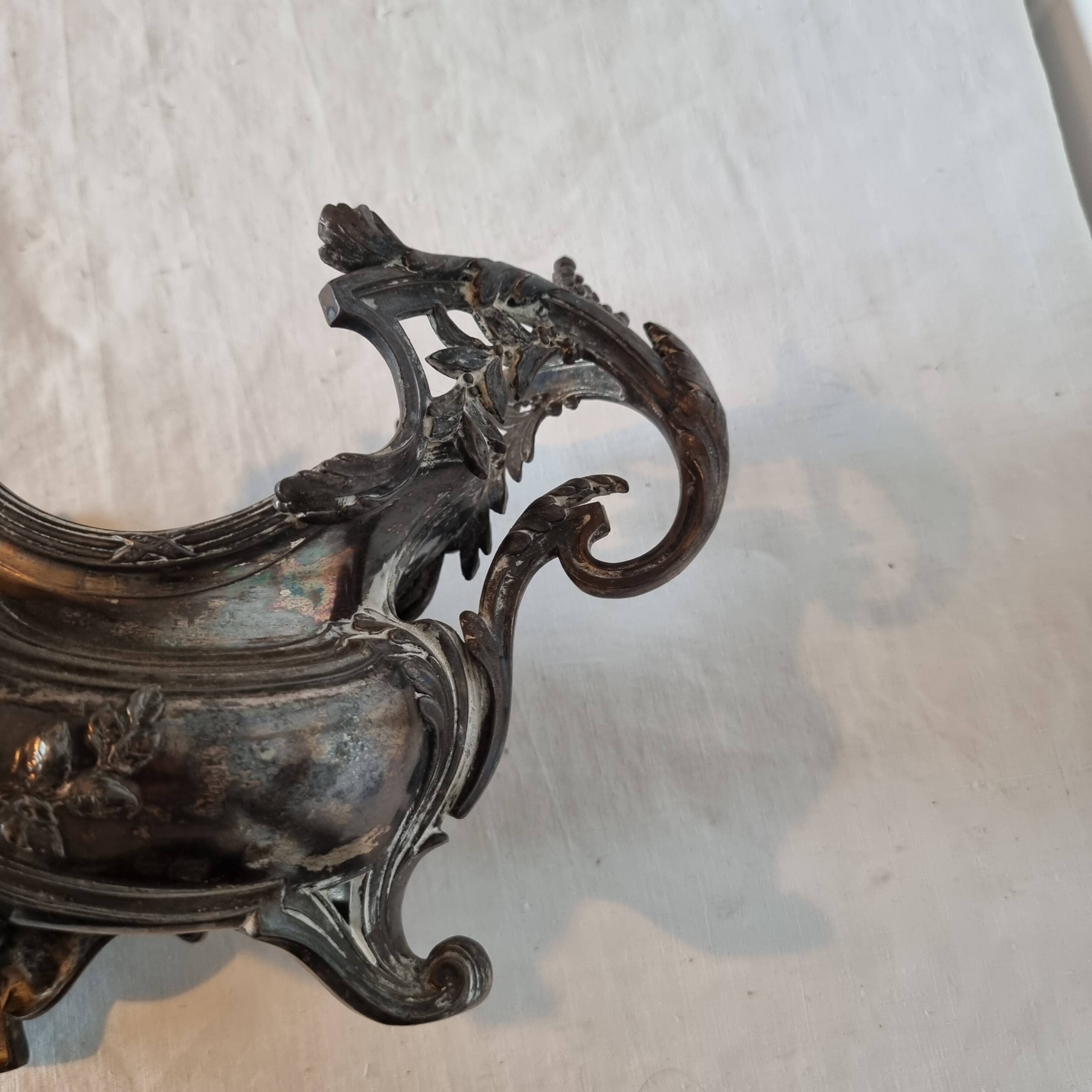 Late 19th century plated bronze planter, Louis XV style rocaille decoration