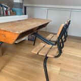 Double vintage school desk