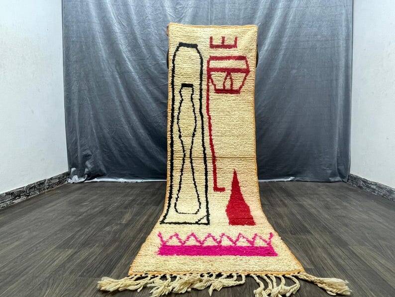 Handmade Moroccan runner rug 300cm x 70cm