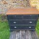 Vintage black patina chest of drawers