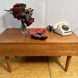 Table d'appoint/table de téléphone en teck rétro vintage du milieu du siècle 1960