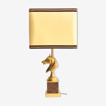 Lampe en bronze dorée tête de cheval