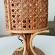 Vintage table lamp in organic style, French Riviera, rattan and caning.
