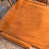 Set of 6 stackable chairs wood feet compass Germany 1960's