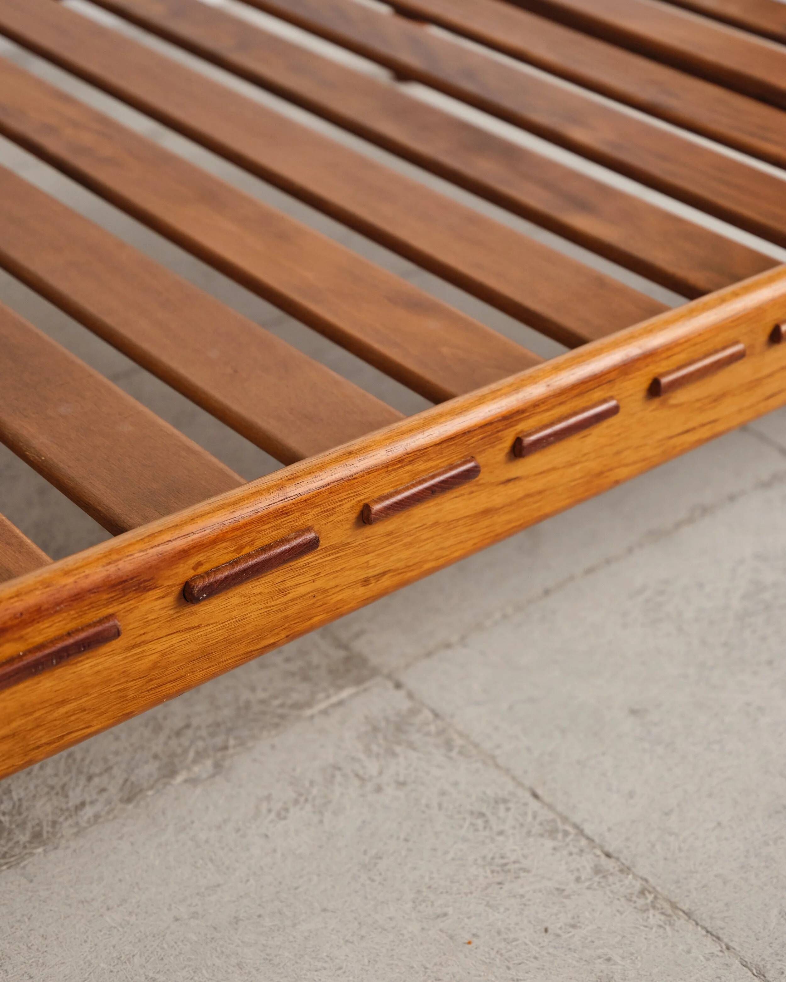 Teak daybed with boucle mattress, Denmark, 1960s