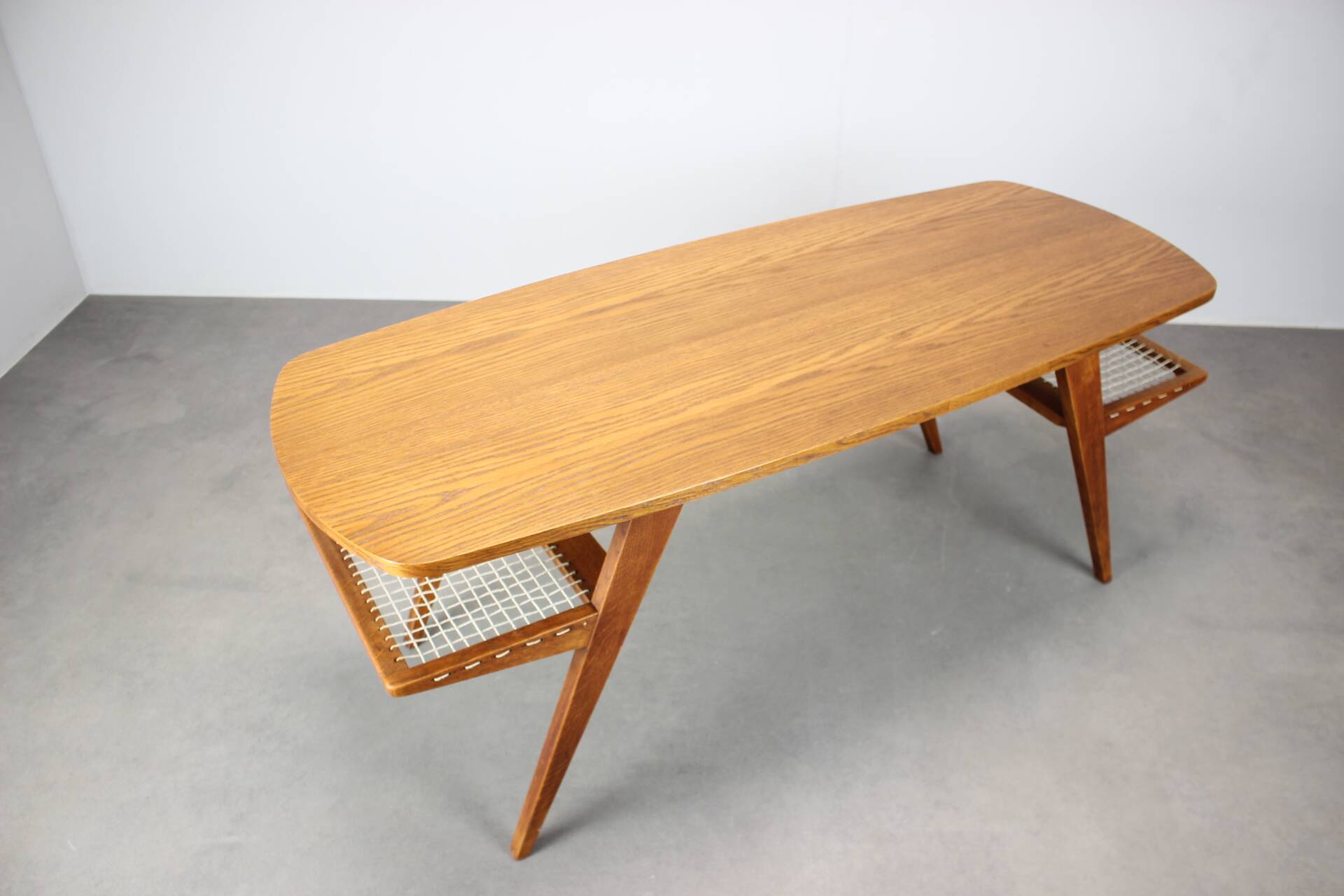 Mid-century Danish teak coffee table with magazine rack, Denmark 1960.