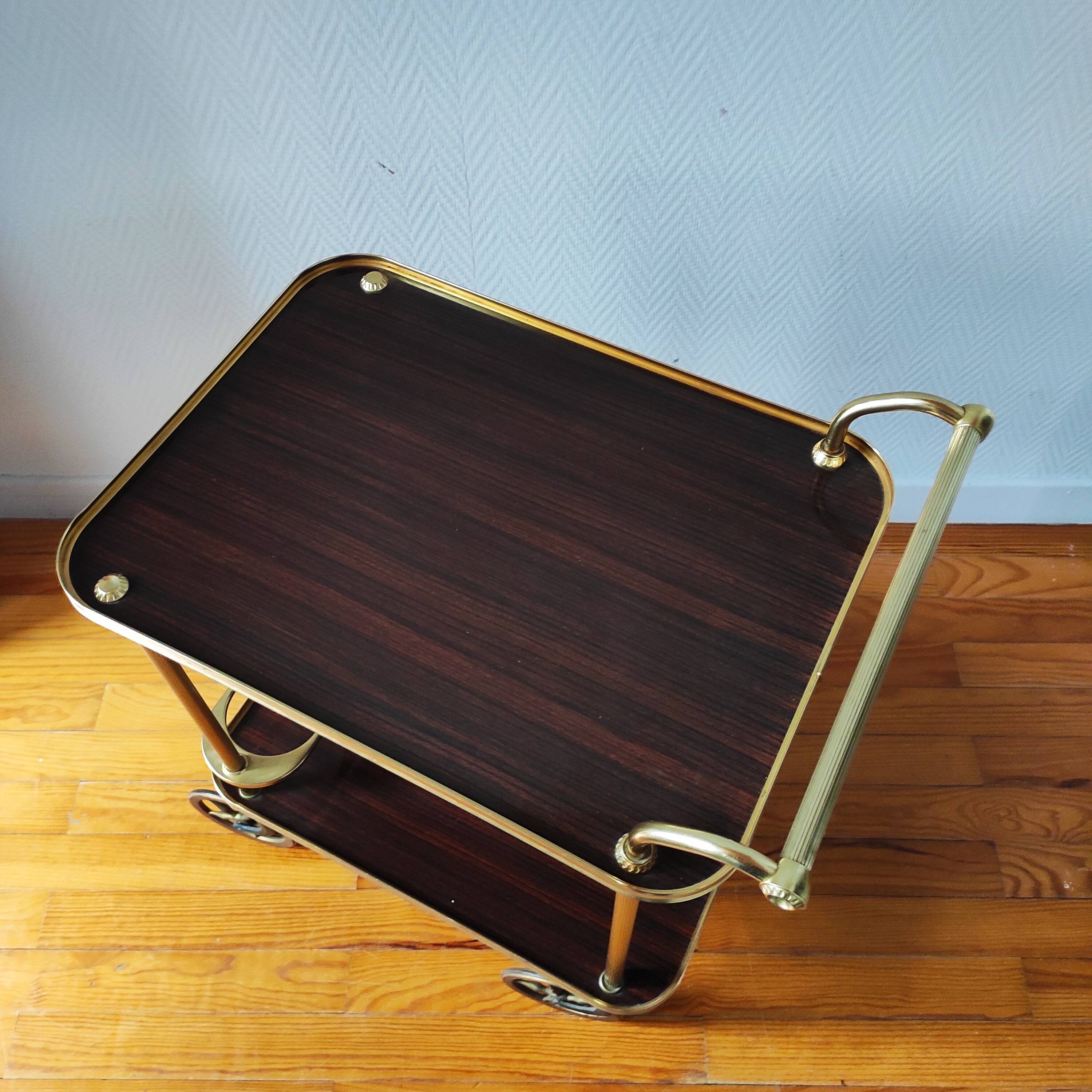 Vintage 1960s rolling bar cart