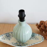 Pied de lampe, ancienne bouteille en verre peint