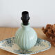 Pied de lampe, ancienne bouteille en verre peint