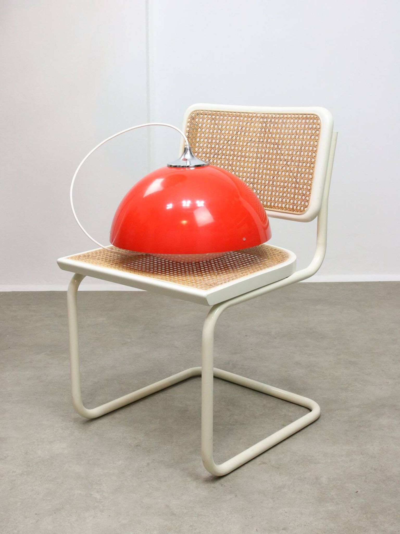 Italian Space Age Pendant in Plexiglass and Chrome, 1970s
