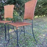4 Metal and rattan bistro chairs for brewery, beer, café and terrace