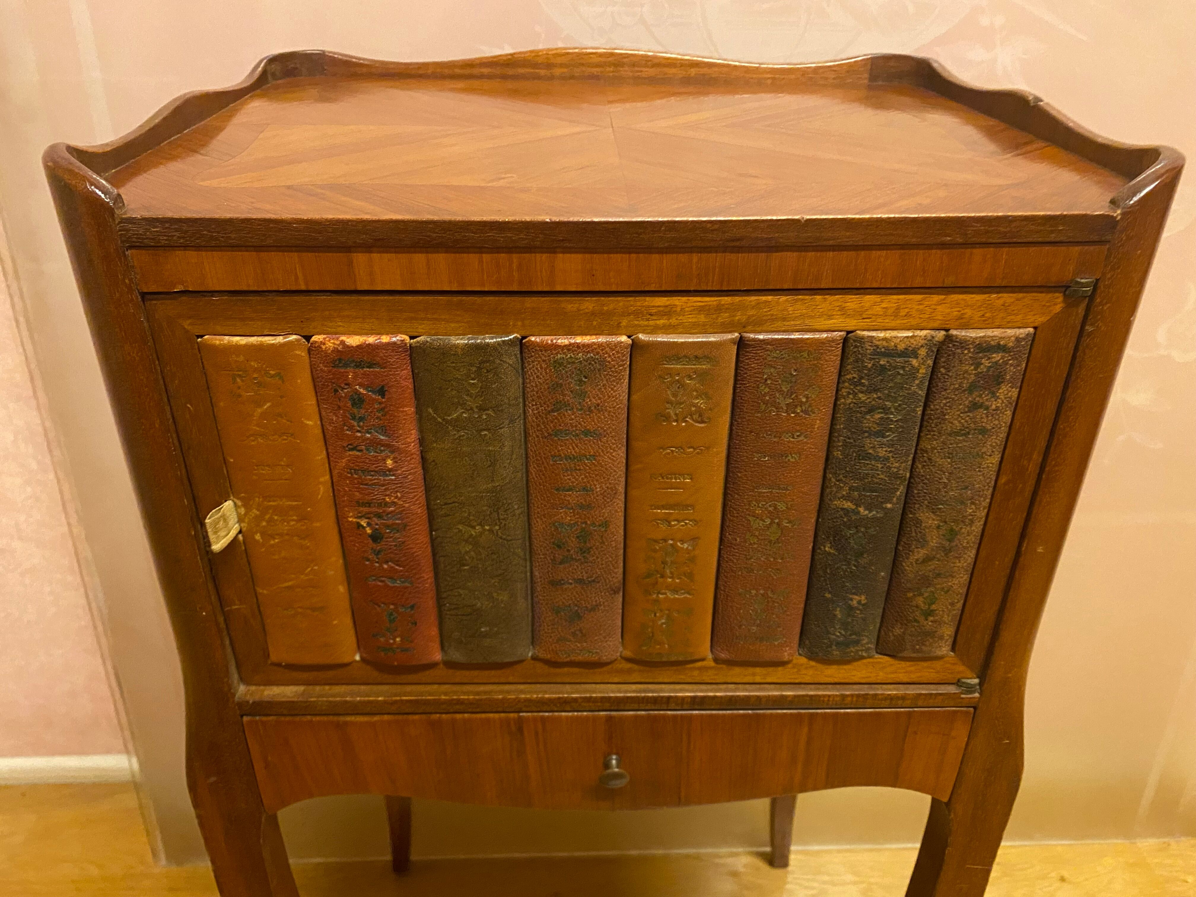 Louis XV style bedside, door imitating books