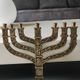 Old Large Menorah/Jewish/Hebrew Candlestick with 7 lights. Signed "Israel". 1950s. Size 23 x 24 cm