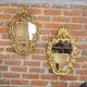 Pair of old rock mirrors in plaster - 59x38cm