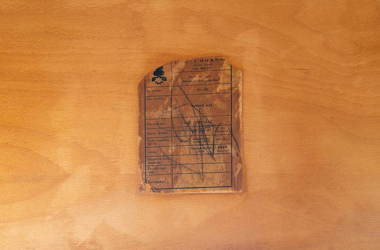 Postmodern Desk, Writing Table by Bohumil Landsman, Oak Veneer, 1970s