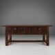 Table, console espagnole antique en chêne sculpté, XVIIIe siècle