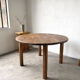 Brutalist round table in solid oak, 1950s.