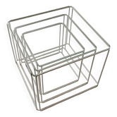Ensemble de trois tables gigognes design Max Sauze 1970