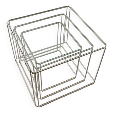 Set of three nesting tables designed by Max Sauze in the 1970s