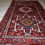 Ancient persian carpet karajeh handmade 66cm x 110cm 1920s, 1c745
