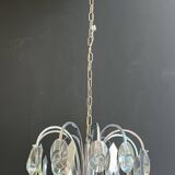 Lustre design en chrome et cristaux de Angelo Gaetano Sciolari. Vers 1970
