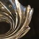 Clear crystal bowl burke wave empty pocket vintage art deco