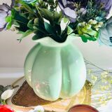 Vintage turquoise flower shaped vase.