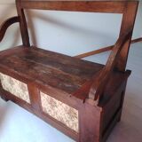 Banc  coffre  en bois  ancien