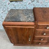 Buffet Art Déco en palissandre et marbre, rénové