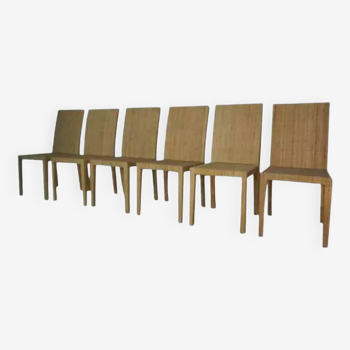 Lot de 6 chaises modèle 1935 de Jean Michel Frank et Adolphe Chanaux pour Ecart