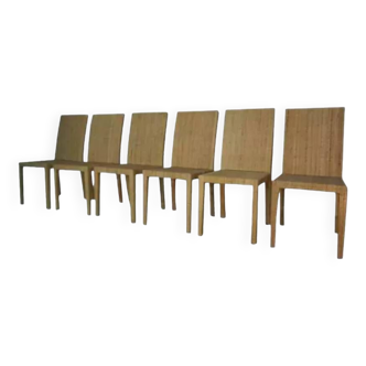 Set of 6 model 1935 chairs by Jean Michel Frank and Adolphe Chanaux for Ecart