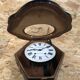 Clock pendulum ox eye wood decoration mother-of-pearl dial enamelled vintage