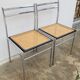 Paire de chaises en métal et cannage style Breuer ,1970