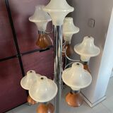 Vintage chrome and teak floor lamp 60s-70s