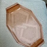 Art Deco pink glass tray