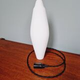 Set of 3 Scandinavian white opaline pendant lights, 1960s