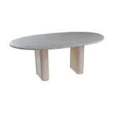 Table ovale vintage travertin
